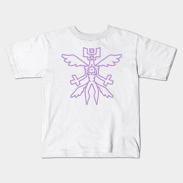 Purple Angel Kids T-Shirt by GUTPRAYER